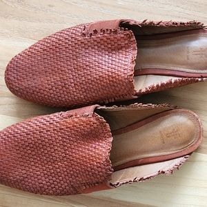 Womens Frye Terri Woven Gore Mule Leather Slide on Shoes
